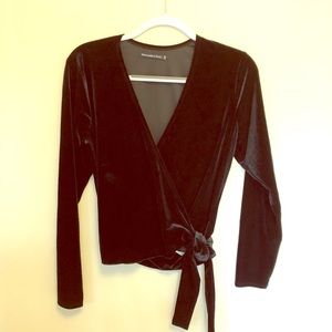 A&F Velvet Wrap Top